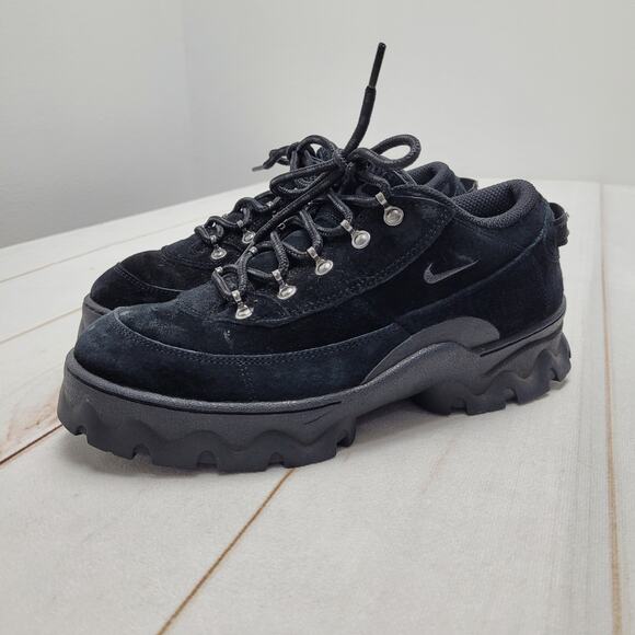 Nike Lahar black suede low sneakers chunky creepers y2k platform - Picture 1 of 8